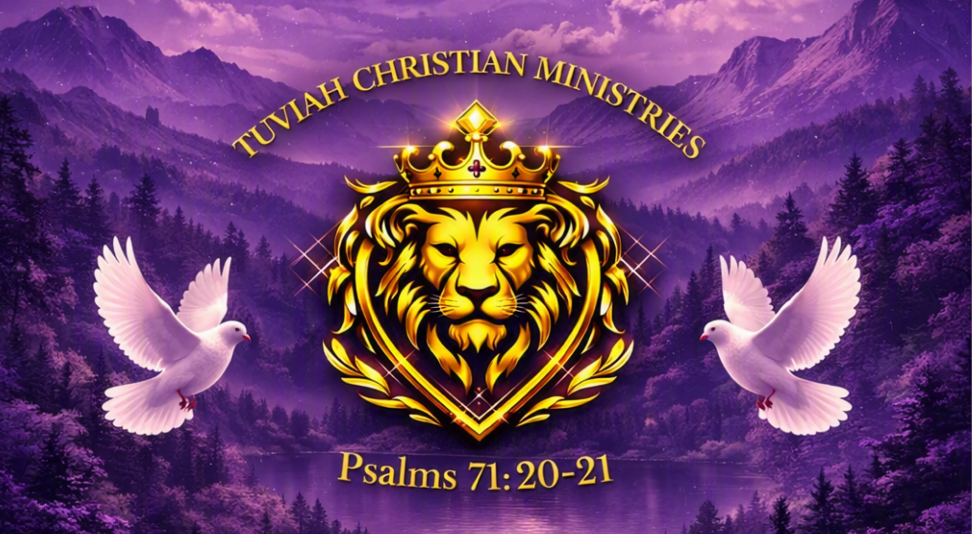 Tuviah Christian Ministries crowned lion crest — Psalms 71:20–21
